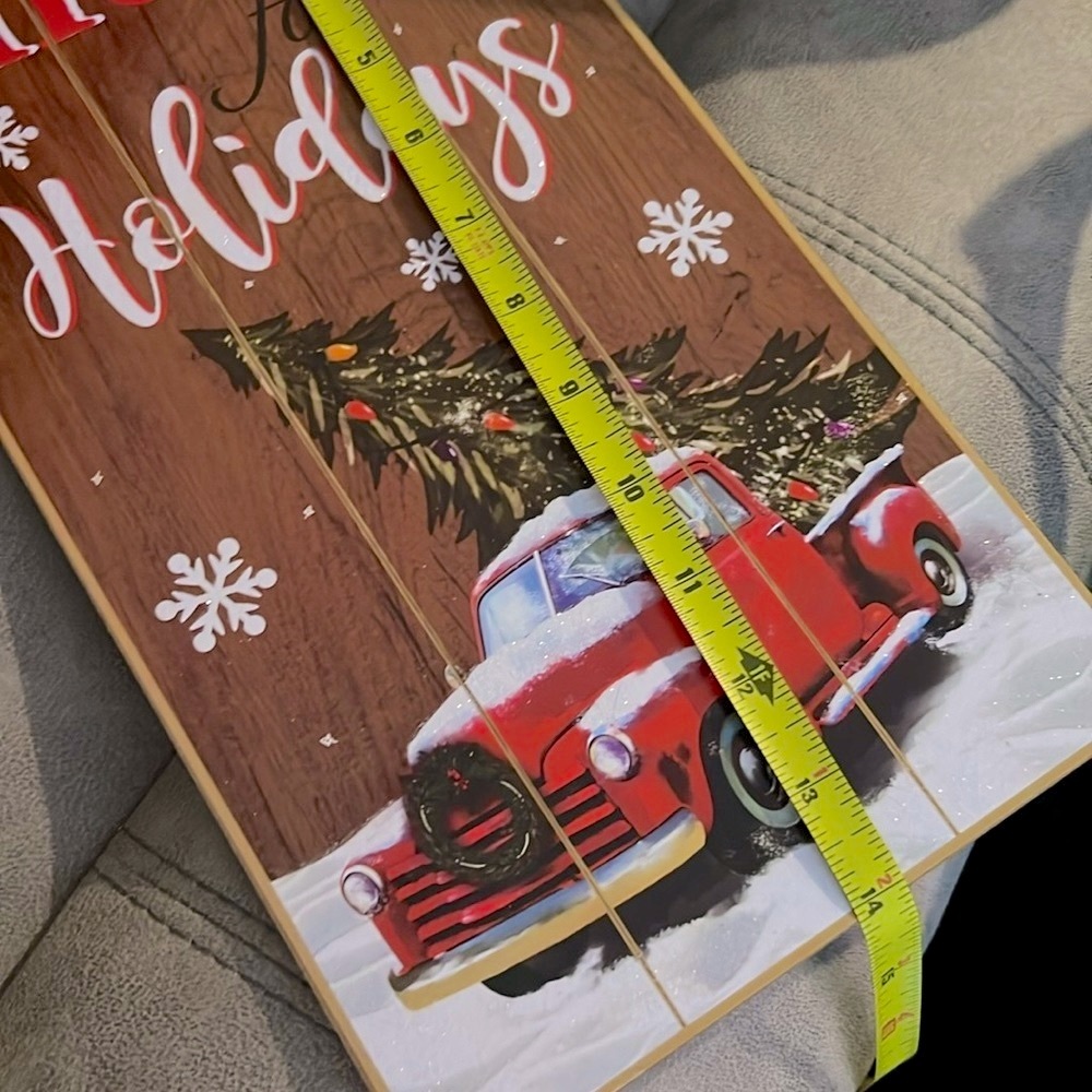 🔴 CLEARANCE 🏷️ SET OF 2 🎄 CHRISTMAS RED TRUCK WALL OR DOOR HANGING HOLIDAY DECOR - Picture 12 of 13